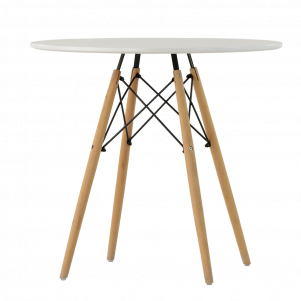 Стол Barneo T-8 Eames style MDF, H-75см - круг диаметр 80см, RAL9003 белый